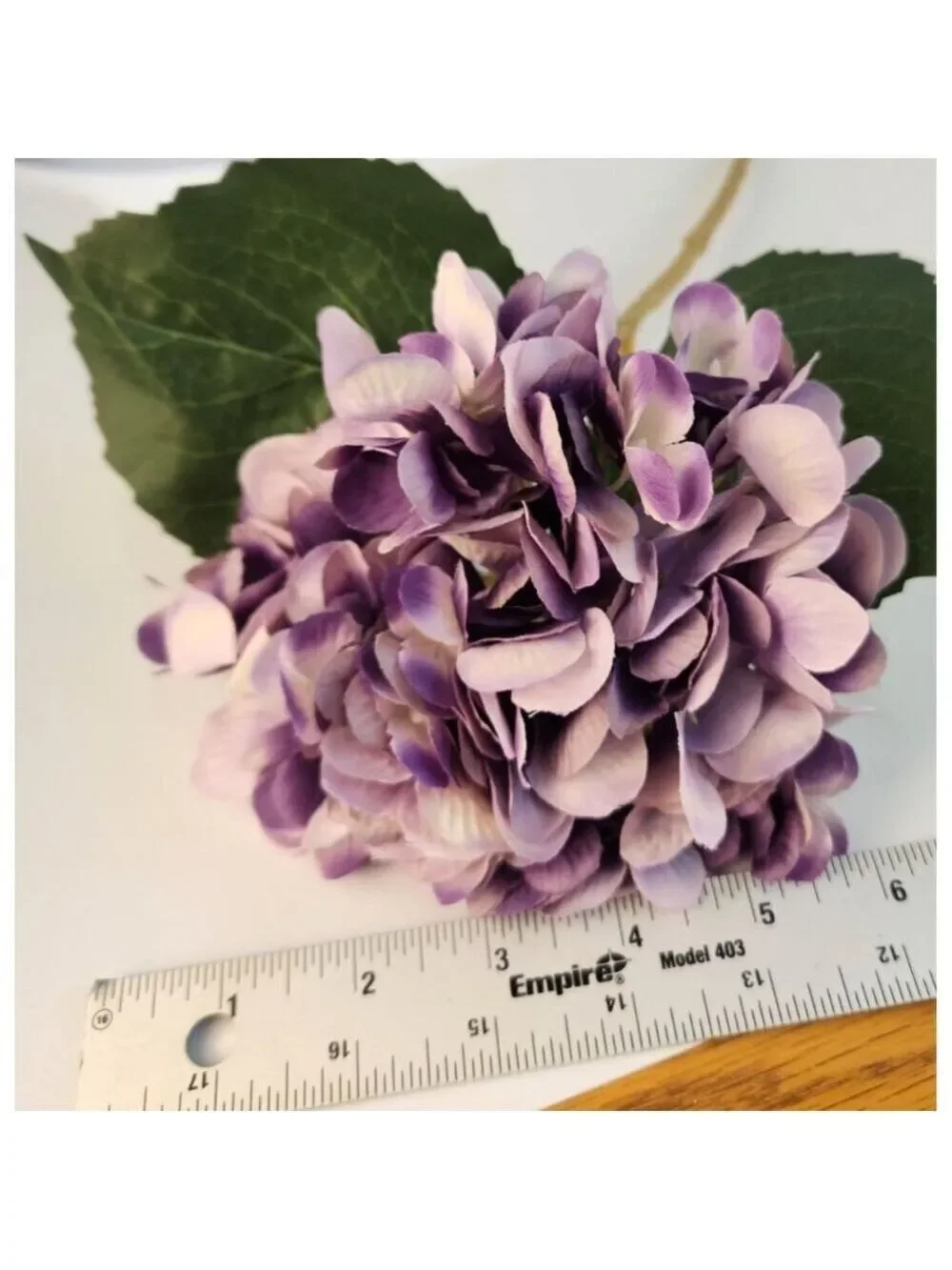 Lavender Purple Faux Hydrangea Stem 18 Inch Wedding Artificial Flower Large Bloo